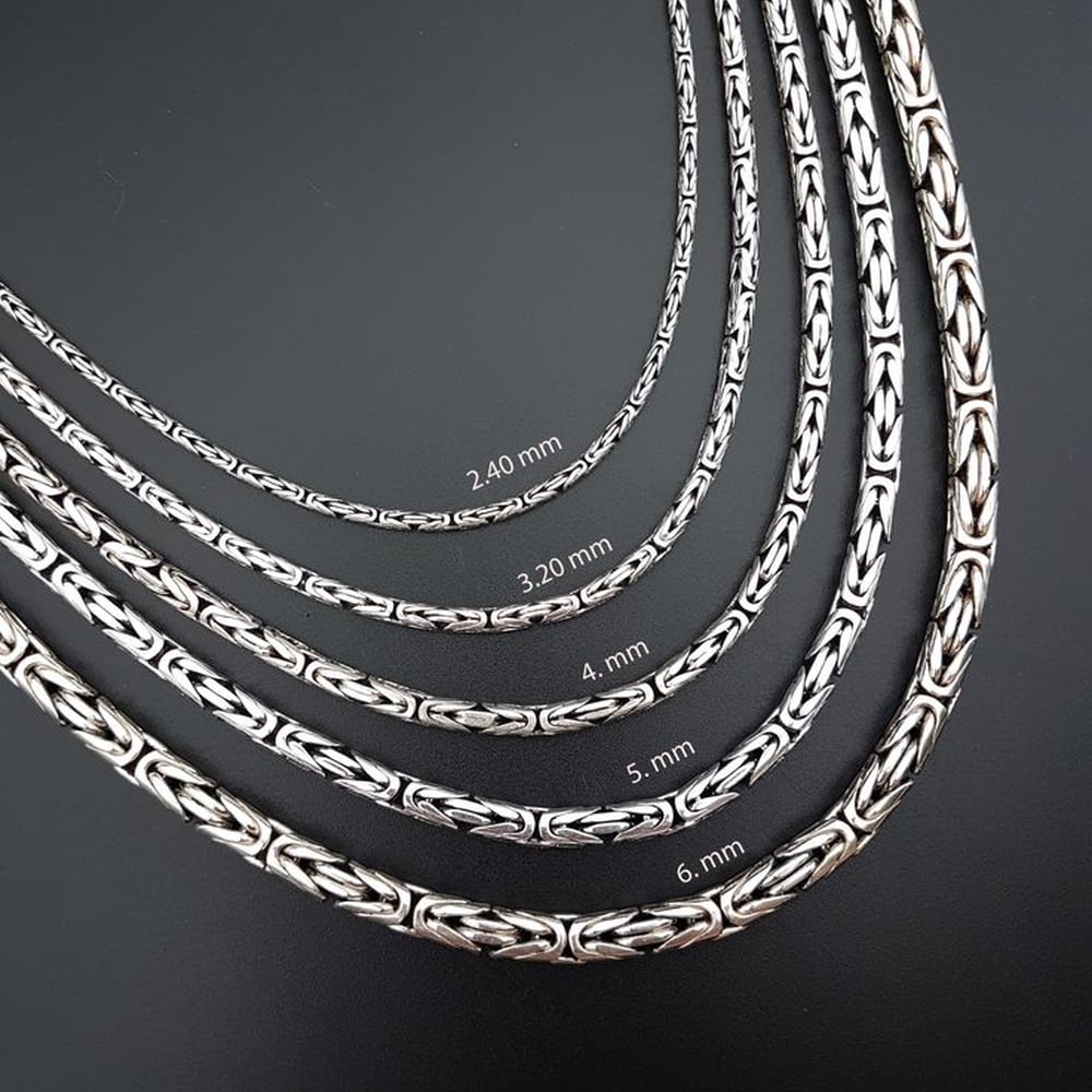 Handmade Silver Jewelry Byzantine Chain Necklace